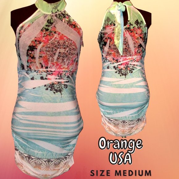 Juniors Orange USA Multicolored Dress  Size Medium - Picture 1 of 1